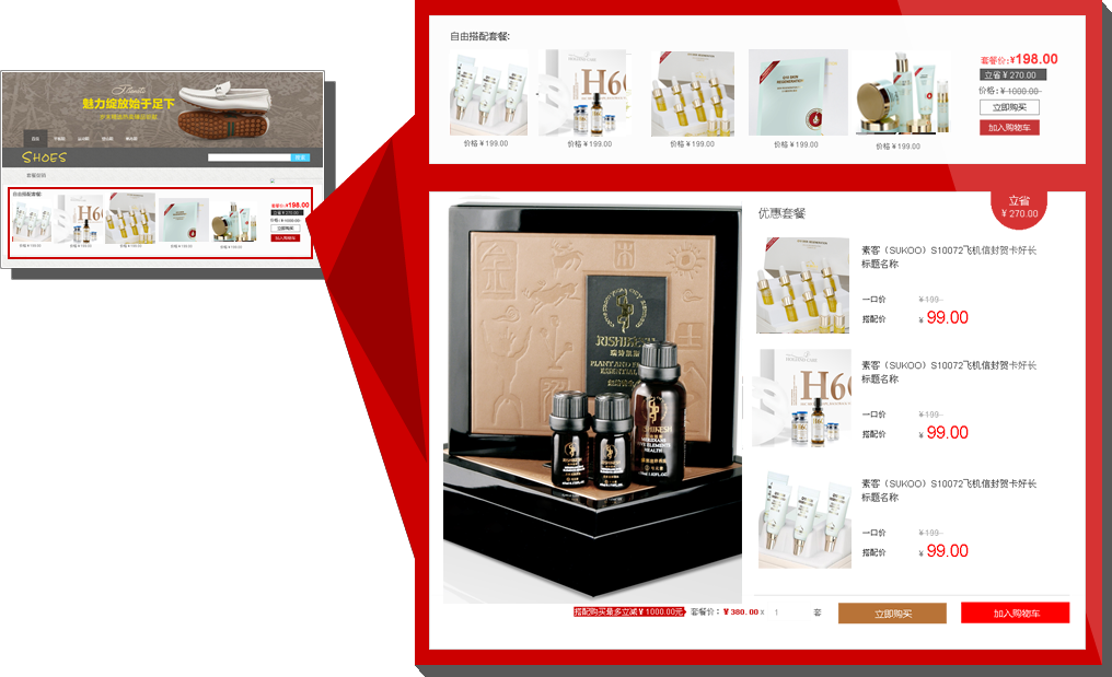 美容美发行业促销案例之优惠套餐效果截图